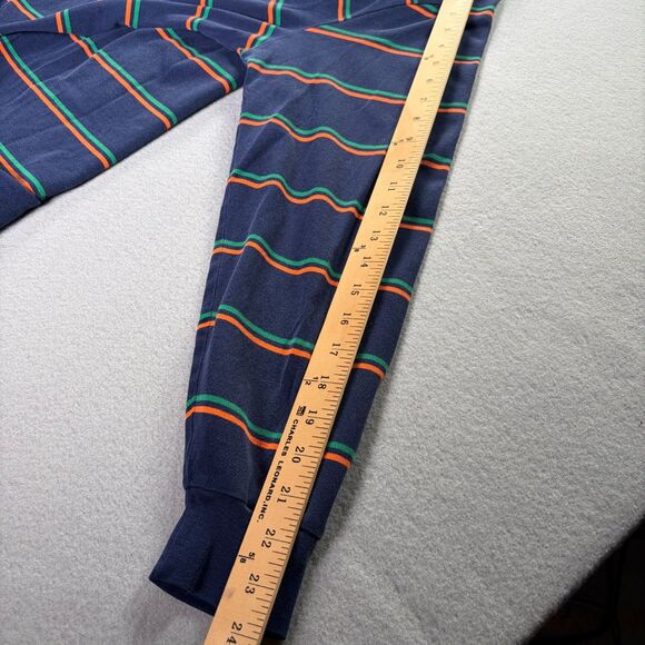 Polo Ralph Lauren Mens Large Shirt Long Sleeve Rugby Collared Striped Blue Green - Picture 10 of 12